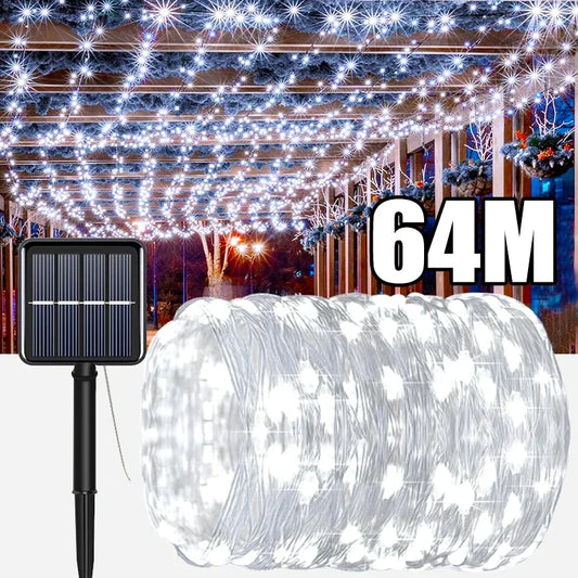 Solar Fairy String Lights Outdoor LED Garden Christmas Decoration Garland Light For Xmas Halloween Thanksgiving Wedding