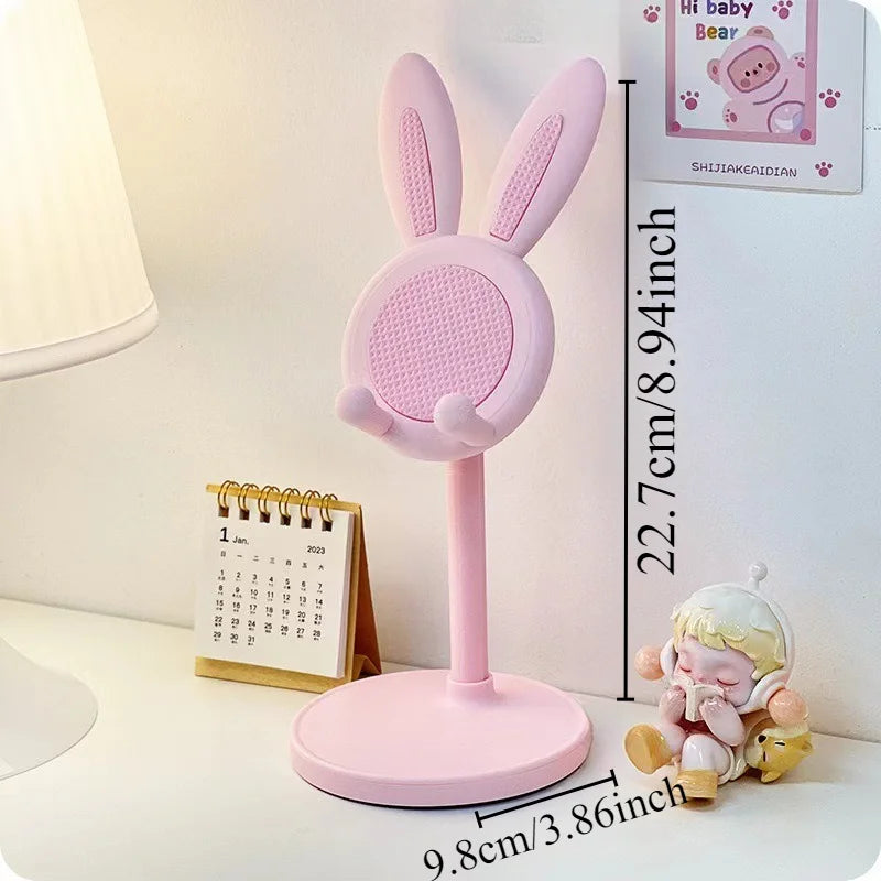 The cute bunny cell phone holder can lift and adjust the accessories of the desk phone holder/phone grip.
