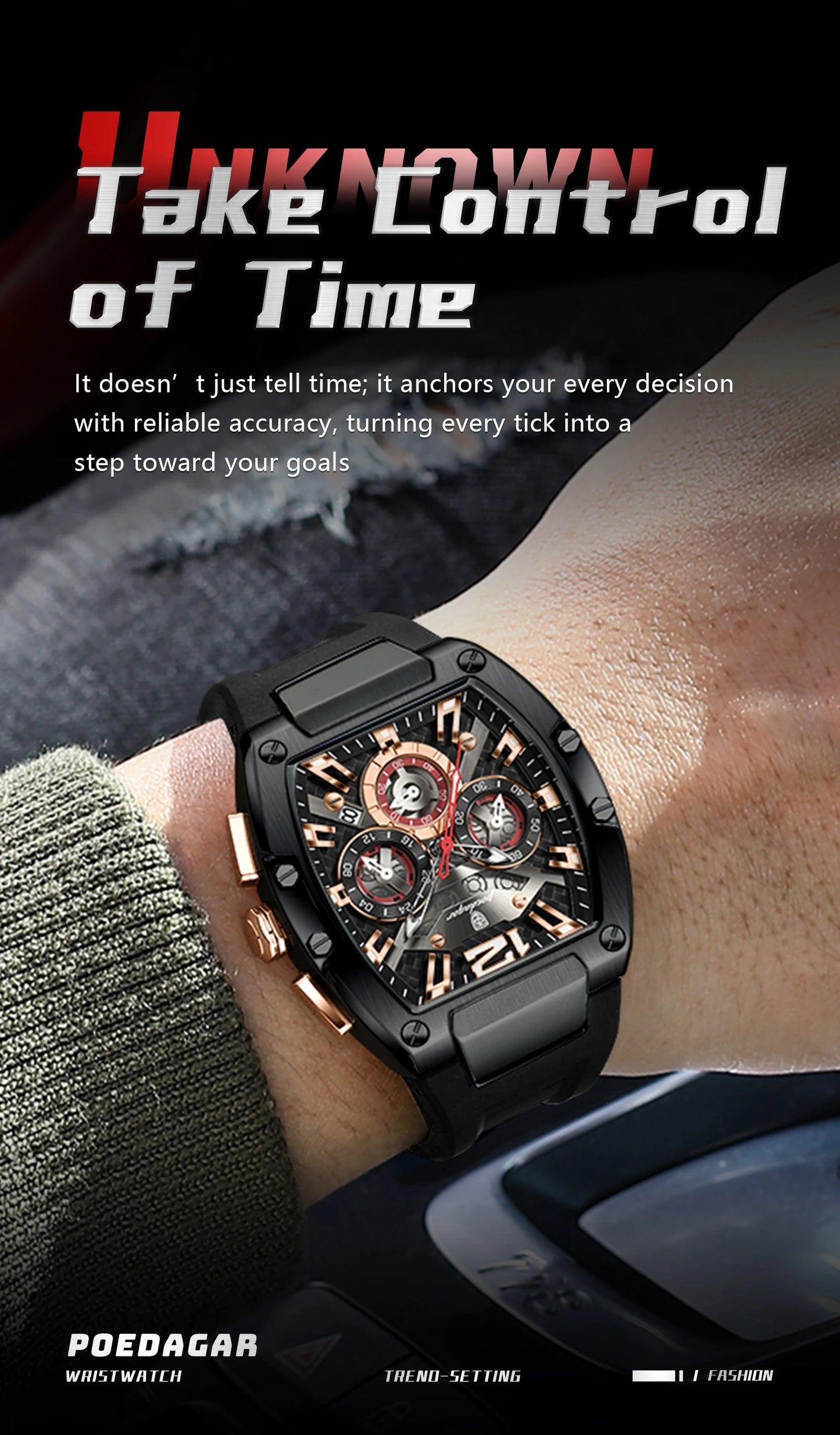 POEDAGAR Luxury Watches For Men Sport Casual Waterproof Luminous Date Man Wristwatch Chronograph Quartz Silicone Men Watch Reloj