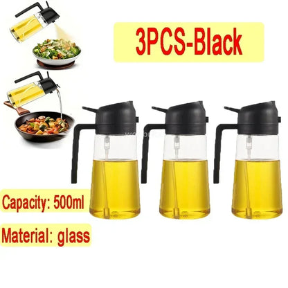 Dual Purpose Glass Oil Bottle Kitchen Spray Oil Sprayer Bottle Kitchen Oils Spray Can Leakproof Oil Spray Bottle Household