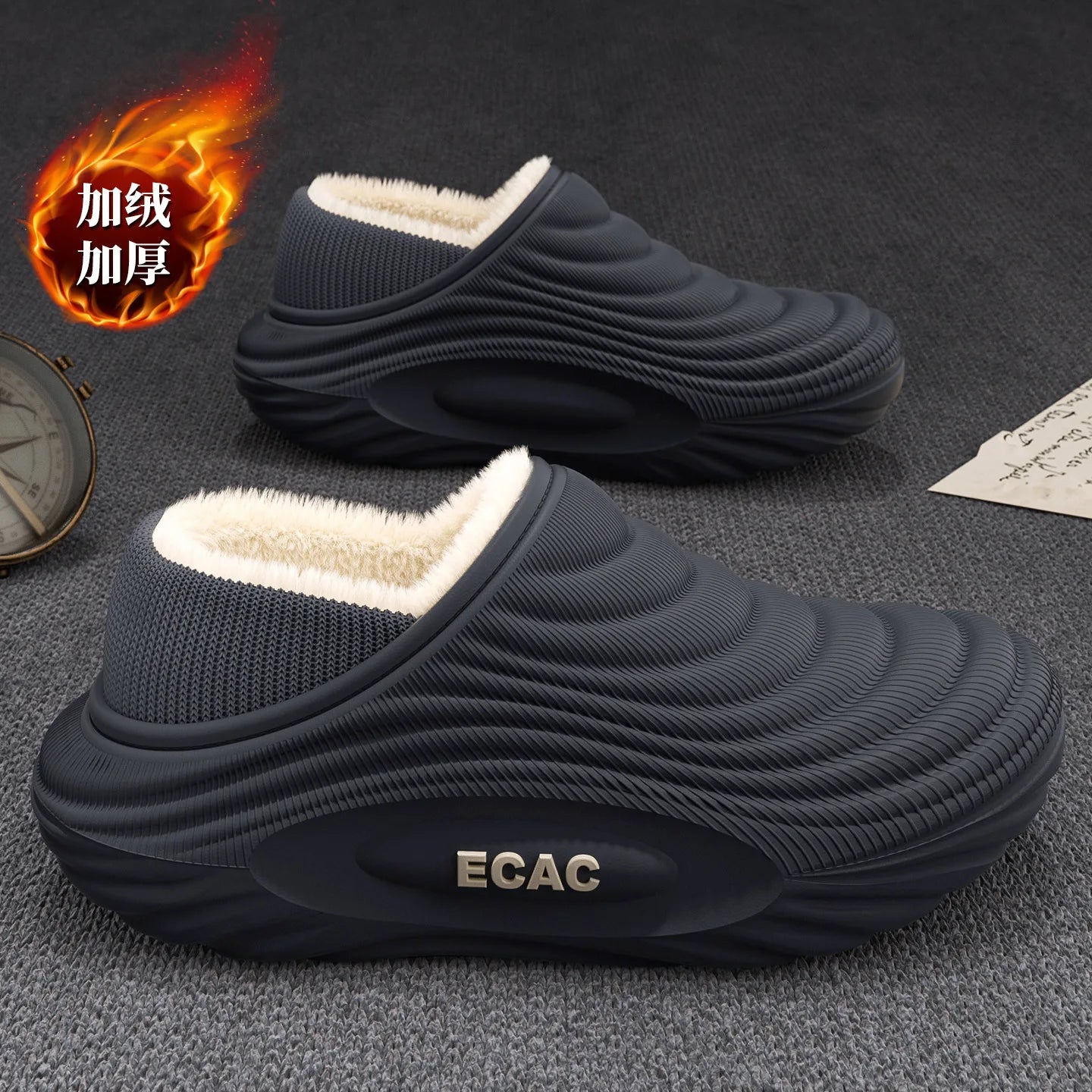 Winter Warm Slipper Women Fluffy Fur Plush Indoor Lazy Thermal Furry Home House Fuzzy Shoe Flat Flip Flop Ladies Slide Men Male