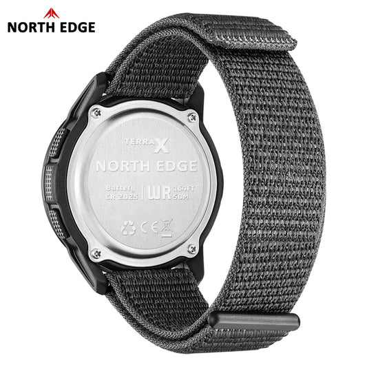 NORTH EDGE 2025 TERRAX Men's Digital Military Watches Outdoor Sports Swimming Waterproof 50M Stopwatch Countdown Light Watch Men