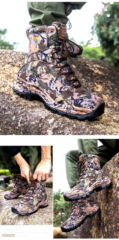Men's Camouflage Tactical Boots Desert Waterproof Work Safety Shoes Mountaineering Shoes Ankle Boots Men's Outdoor Boots
