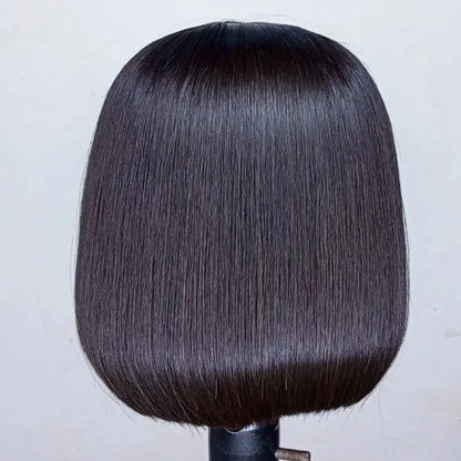 100% Human Hair Wig Glueless Braided Closure Hd Lace Frontal Wig Pre Cut Vietnamese Straight Short Bob Lace Front Wig for Women