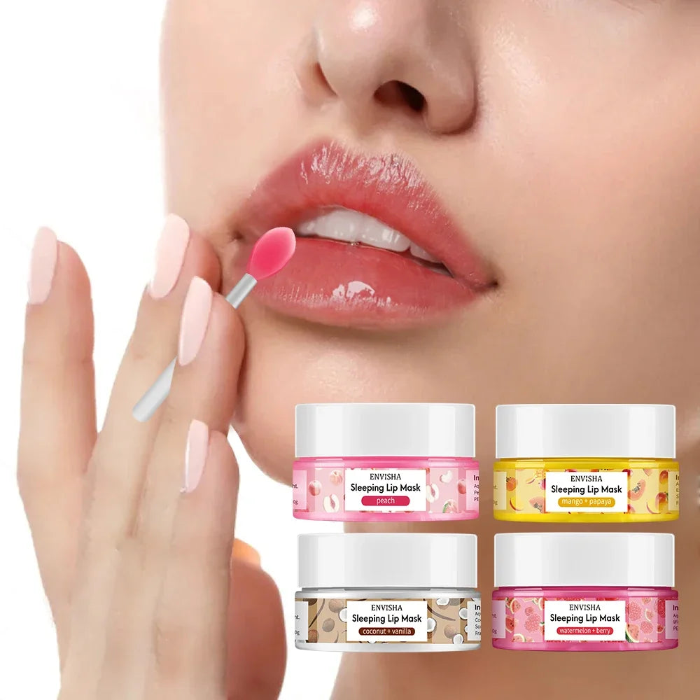 ENVISHA Watermelon Lip Sleep Mask Night Sleeping Maintenance Moisturizing Fade Lines Nourishing Balm Skin Care Beauty Health 20g