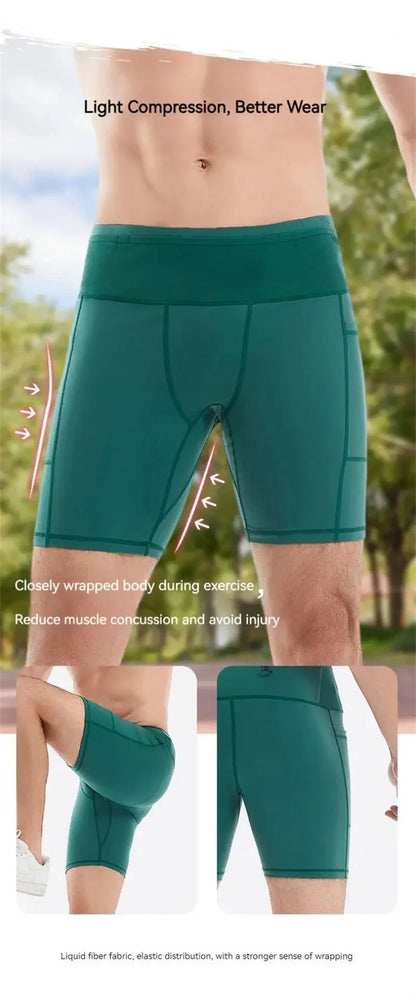 Mul-Pockets Compression Shorts 3.0 Mens Marathon Running Shorts Quick Dry Exercise Training Jogging Cycling Fitness Tight Shorts