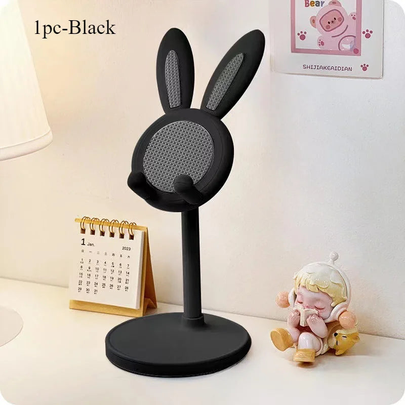 The cute bunny cell phone holder can lift and adjust the accessories of the desk phone holder/phone grip.