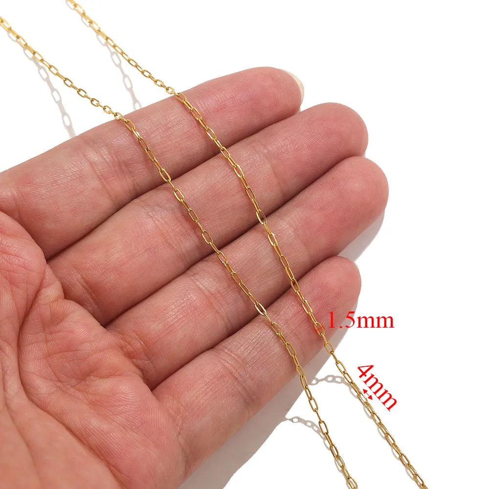 2-meter Lips Beads Chain Stainless Steel Cable Chains for Jewelry Making DIY Necklace Bracelet Accessories Gold Chain Findings