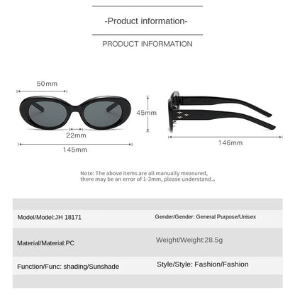 New 2025 Oval Sunglasses for Men Women Fashion Retro Brand Design Shades Eyewear Female Candy Color Goggle Fishing Sun Glasses