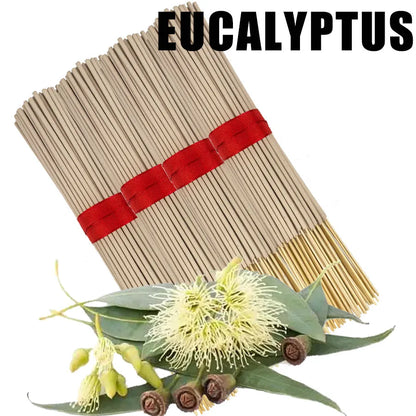 High-quality natural bamboo and eucalyptus incense sticks - Long-lasting fresh mint fragrance, home yoga meditation, holiday decoration (Christmas, Halloween, Thanksgiving) - Air purification and relaxation aroma.