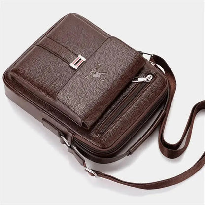 2025 New Men's Crossbody Shoulder Bags Waterproof Vintage Large Capacity PU Leather Bag Men's Messenger Tote