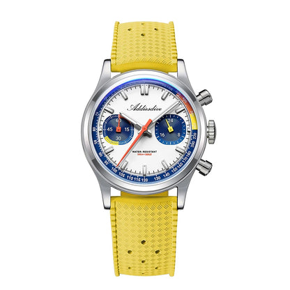 ADDIESDIVE New Men Watch 38mm VK64 Chronograph Fluororubber Luxury Domed Glass BGW9 Luminous 100m Waterproof Quartz Wristwatch