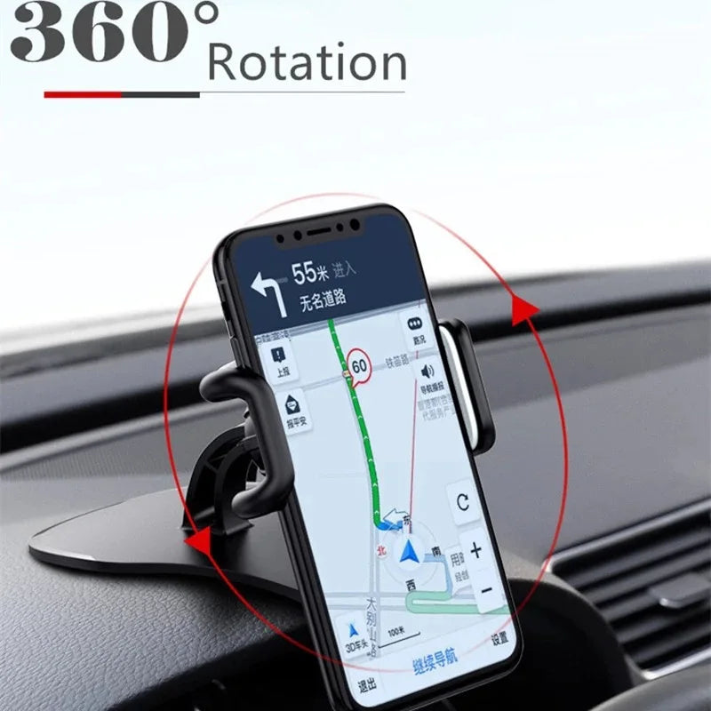360° rotating car phone holder, universal car dashboard mount, self-gripping mount, fixed phone holder.