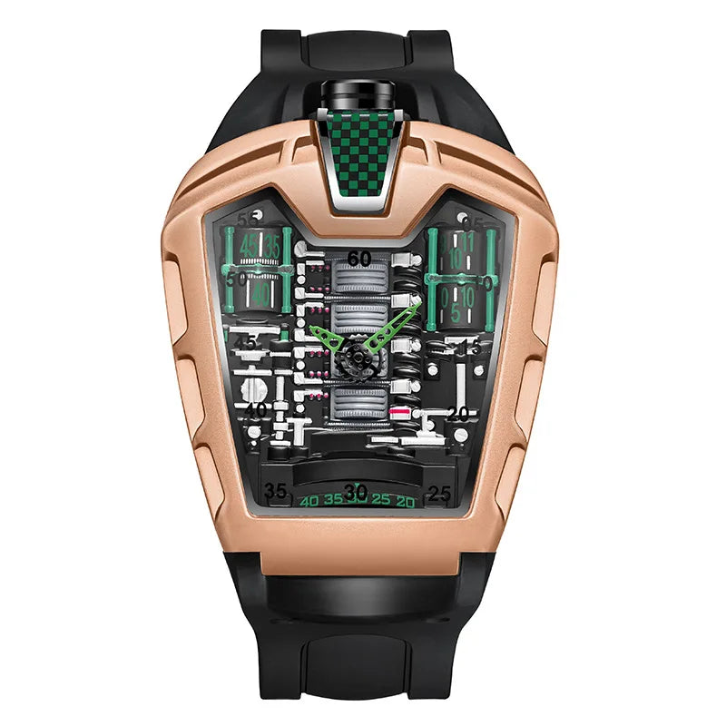 Men's Hollow Watch Ghost Silica Silicone Bracelet Quartz Watch Cool Relogio Men Watch Skeleton Ghost Student Clock