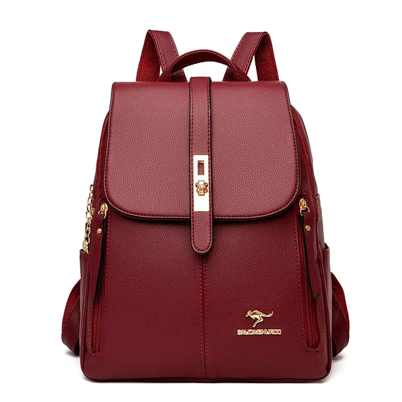 Women Large Capacity Backpack High Quality Leather Vintage Bags for Women School Bags Travel Rucksack Ladies Bookbag Knapsack
