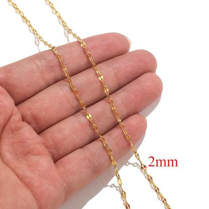 2-meter Lips Beads Chain Stainless Steel Cable Chains for Jewelry Making DIY Necklace Bracelet Accessories Gold Chain Findings