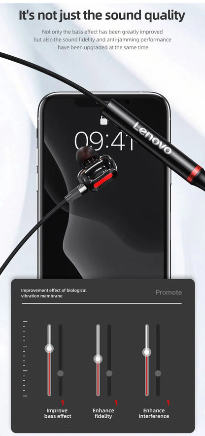 Original Lenovo HE05 Pro TWS Wireless Bluetooth 5.0 Sports Noise Canceling Neckband Earphones, Waterproof, Microphone