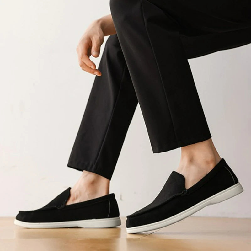 Men's Casual Shoes Suede Leather Loafers Classic British Style Men Shoes Lightweight Soft Moccasins Male Slip on Driving Flats