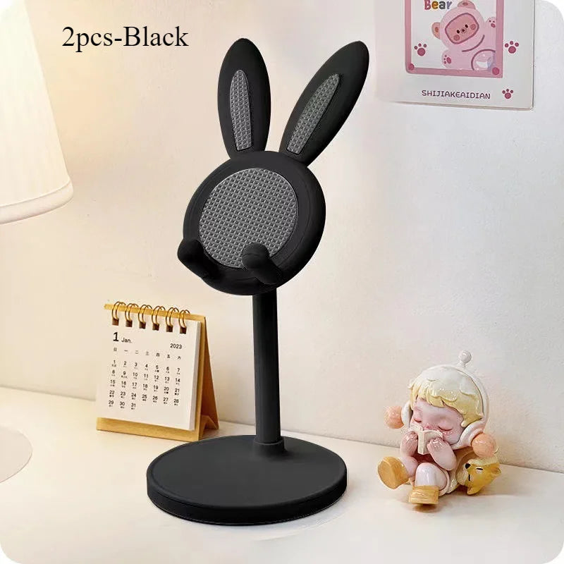 The cute bunny cell phone holder can lift and adjust the accessories of the desk phone holder/phone grip.