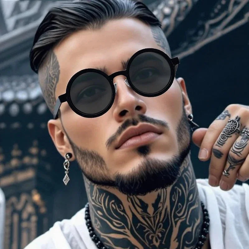 ND9 Retro Punk Round Adjustable Darkening Sunglasses for Men, Outdoor Fishing, UV400 Polarized Driving Glasses