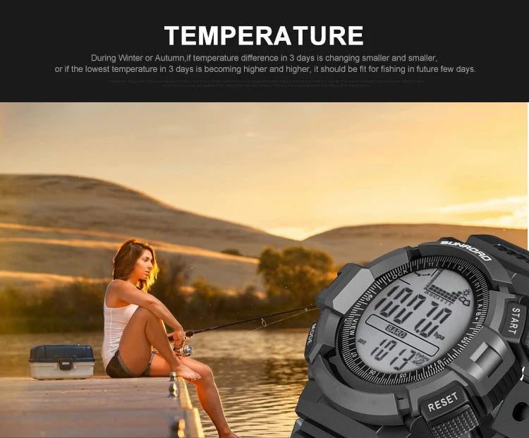 SUNROAD New 715A Sports Watch Altimeter Men's Digital Watches For Men Fishing Clock 3ATM Waterproof Present Reloj Hombre