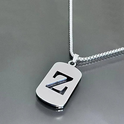 Stainless steel Men Women Pendant Necklace Hollow 26 Mother Without Plating Design  Style Hip Hop Chain for Daily Wear and Gift