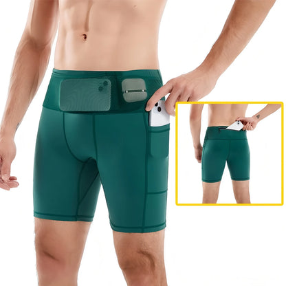 Mul-Pockets Compression Shorts 3.0 Mens Marathon Running Shorts Quick Dry Exercise Training Jogging Cycling Fitness Tight Shorts