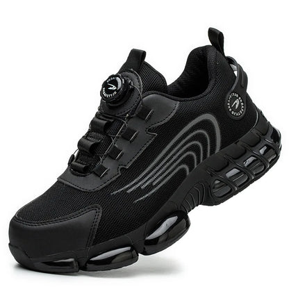 Men Rotating Button Safety Shoes Steel Toe Work Sneakers Indestructible Shoes Puncture-Proof Work Boots Air Cushion Safety Shoes