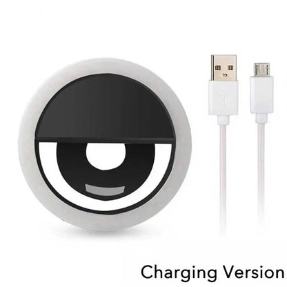 USB Charging LED Selfie Ring Light Lens for Mobile Phones, LED Selfie Ring Lamp for iPhone, Samsung, Xiaomi, Huawei Phone Selfie Light