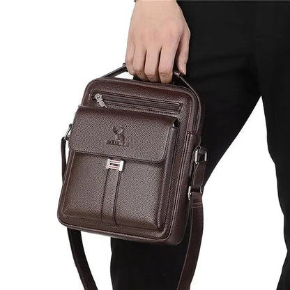 2025 New Men's Crossbody Shoulder Bags Waterproof Vintage Large Capacity PU Leather Bag Men's Messenger Tote