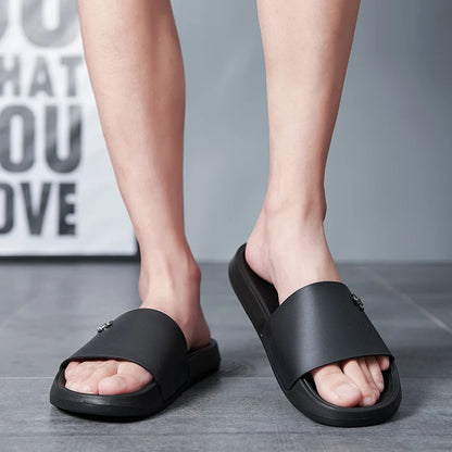 Men's Slide Sandals Soft Comfortable Non-Slip Slippers Indoor Outdoor Bathroom Beach Shoes Quick-Dry EVA Platform Lightweight