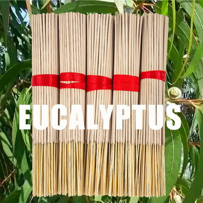 High-quality natural bamboo and eucalyptus incense sticks - Long-lasting fresh mint fragrance, home yoga meditation, holiday decoration (Christmas, Halloween, Thanksgiving) - Air purification and relaxation aroma.