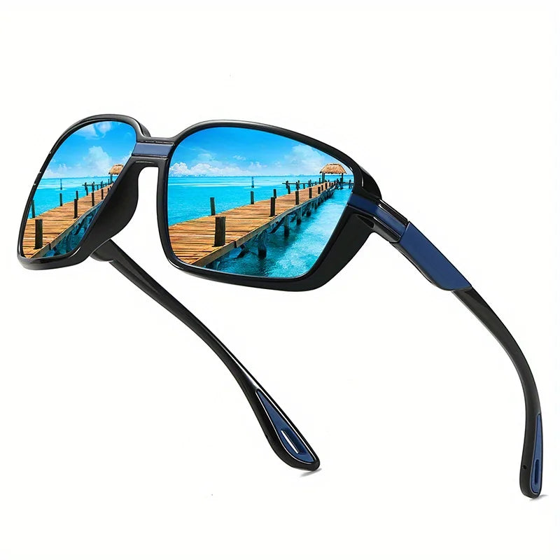 Classic polarized sports sunglasses, unisex, ideal for driving, fishing, hiking, and outdoor activities, UV400 protection.
