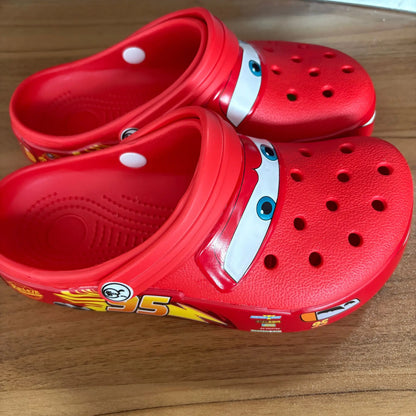 Mcqueens Pixar Cars Cartoon Kawaii Waterproof Breathable Eva Slippers For Adults Solid Outdoor Sandals With Holes Casual Shoes