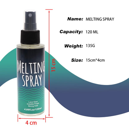 120Ml Lace Melting Spray Seamless Finish Glue Spray Wig Melting Spray &amp; Hair Adhesive For Lace Wigs Strong Invisible Lace Glue