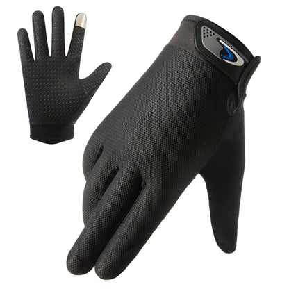 Summer Men Fishing Gloves Women Two Finger Cut Male Touchscreen Angling Anti-Slip Sun-Proof Breathable Cycling Fitness Gloves