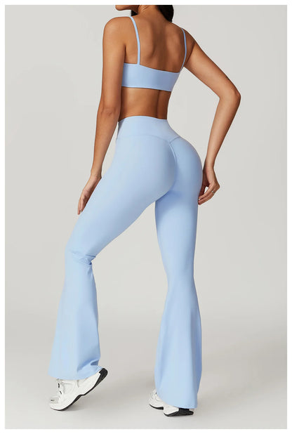 Women Sportswear Yoga Set 2PCS Sport Suit Gym Workout Clothes Short Sleeve Gym Crop Top High Waist Leggings Fitness Sports Wear