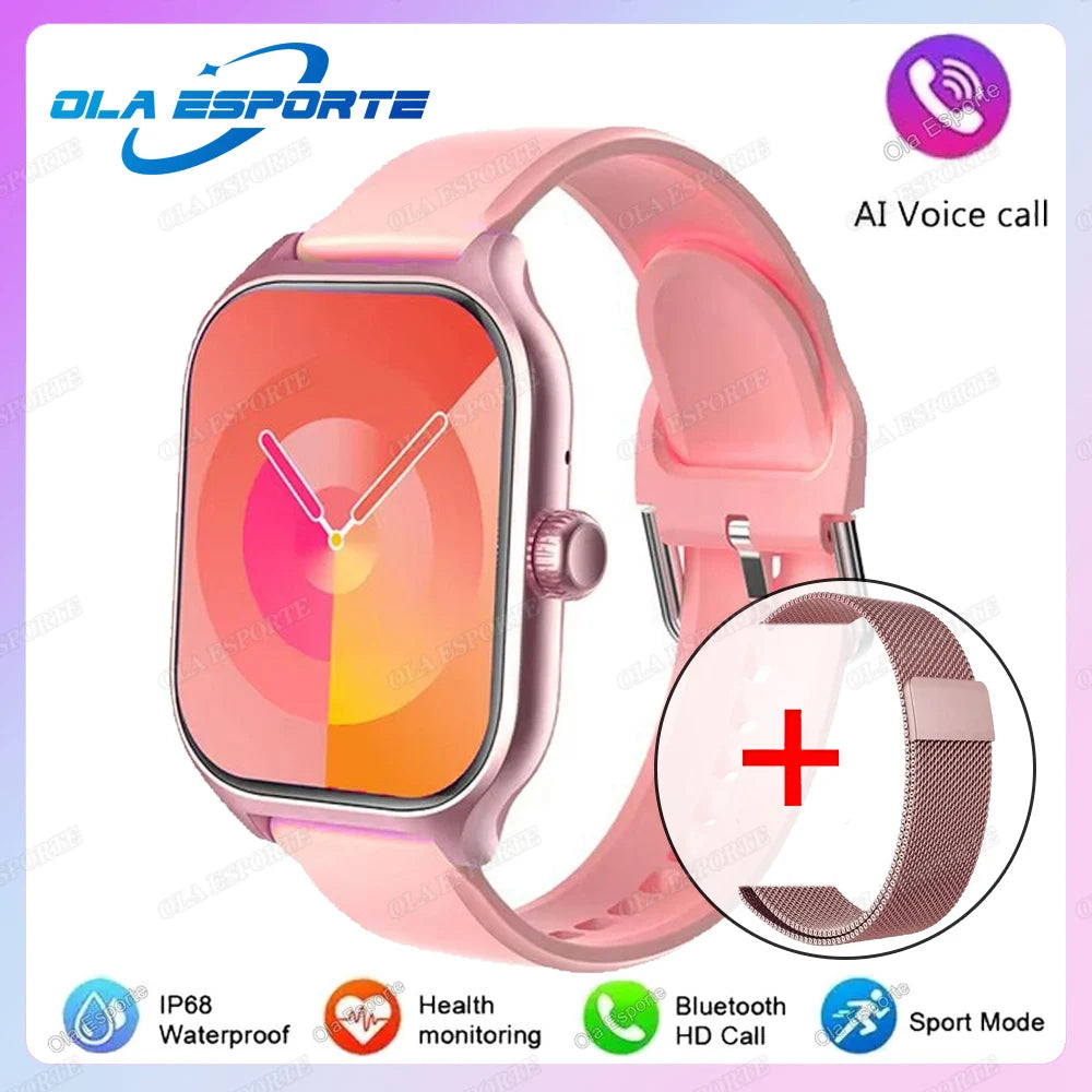 2026 New Smart Watch For Android IOS 2.01Inch Color Screen Bluetooth Call Blood Oxygen/Pressure Monitoring Smart Watch Women Men