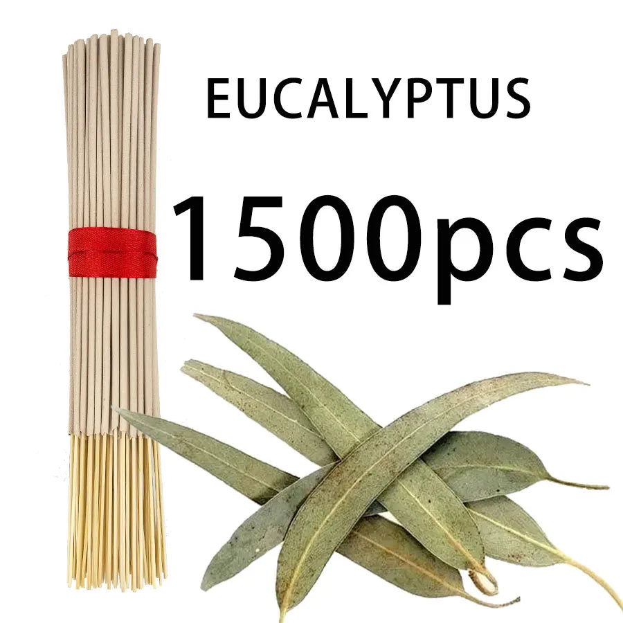 High-quality natural bamboo and eucalyptus incense sticks - Long-lasting fresh mint fragrance, home yoga meditation, holiday decoration (Christmas, Halloween, Thanksgiving) - Air purification and relaxation aroma.