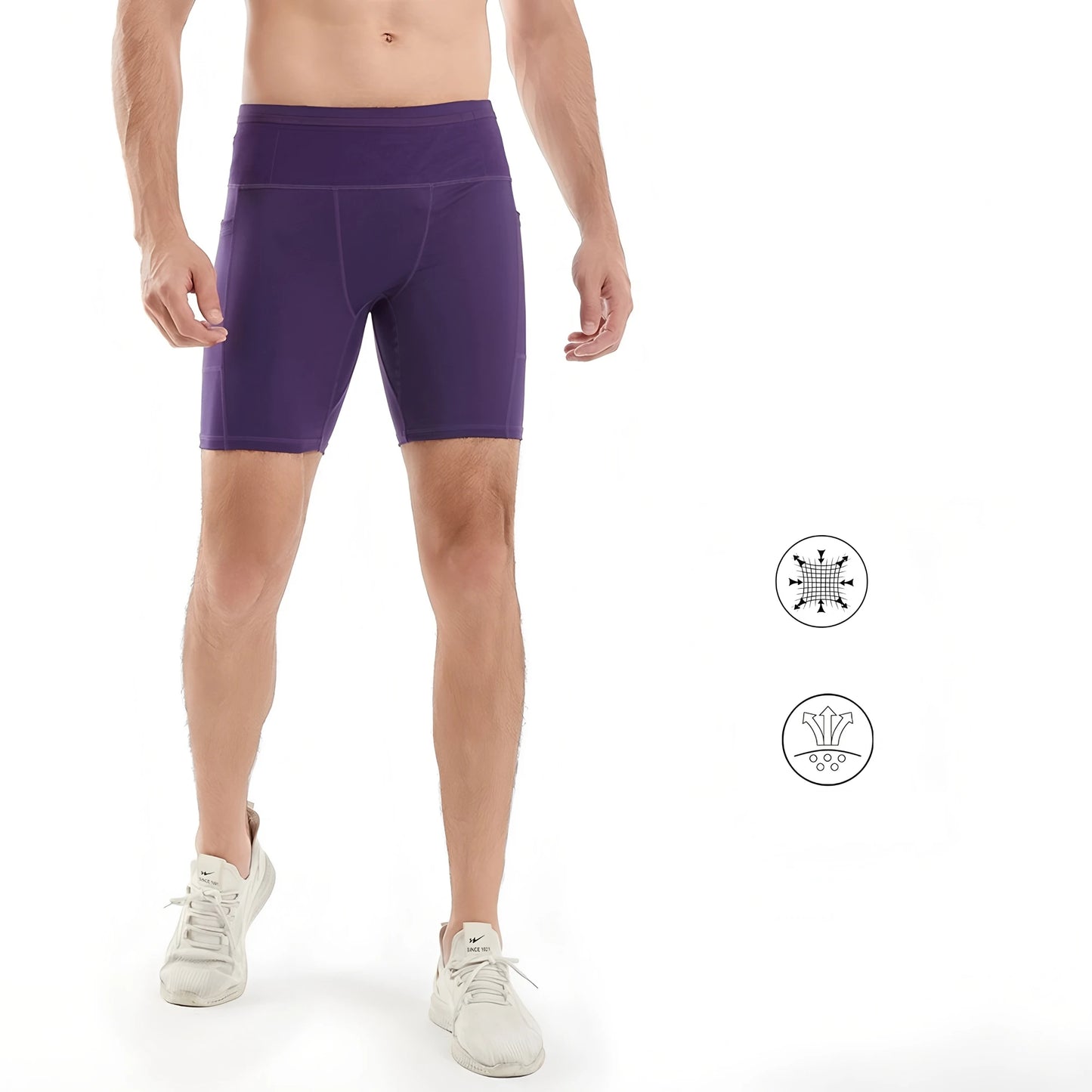 Mul-Pockets Compression Shorts 3.0 Mens Marathon Running Shorts Quick Dry Exercise Training Jogging Cycling Fitness Tight Shorts