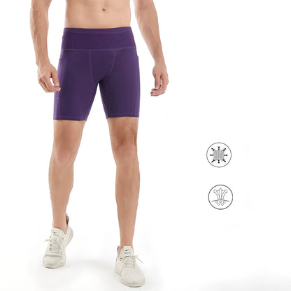 Mul-Pockets Compression Shorts 3.0 Mens Marathon Running Shorts Quick Dry Exercise Training Jogging Cycling Fitness Tight Shorts