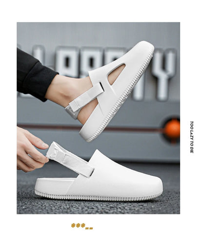 Summers Clogs Man Slippers Men Flat Mules Beach Sandals Quick Drying Water Shoes Work Casual Garden Lightweight Slippers