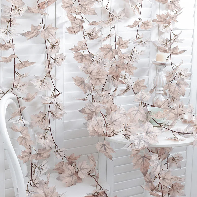 1pc simulation maple leaf vine, artificial leaves, autumn, Christmas, Halloween, harvest festival, Thanksgiving decoration