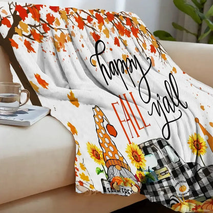 Halloween Throw Blanket for Couch Bed Halloween Fall Thanksgiving Gift Blanket Pumpkin and Ghost Print Blankets Sofa Blankets