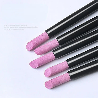 Portable Quartz Grinding Sanding Pen Nail Cuticle Pusher Dead Skin Remove Pushers Nail Polish Manicure Stick Nail Files Tools