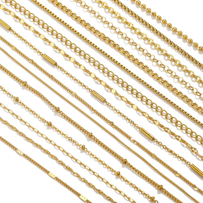 2-meter Lips Beads Chain Stainless Steel Cable Chains for Jewelry Making DIY Necklace Bracelet Accessories Gold Chain Findings