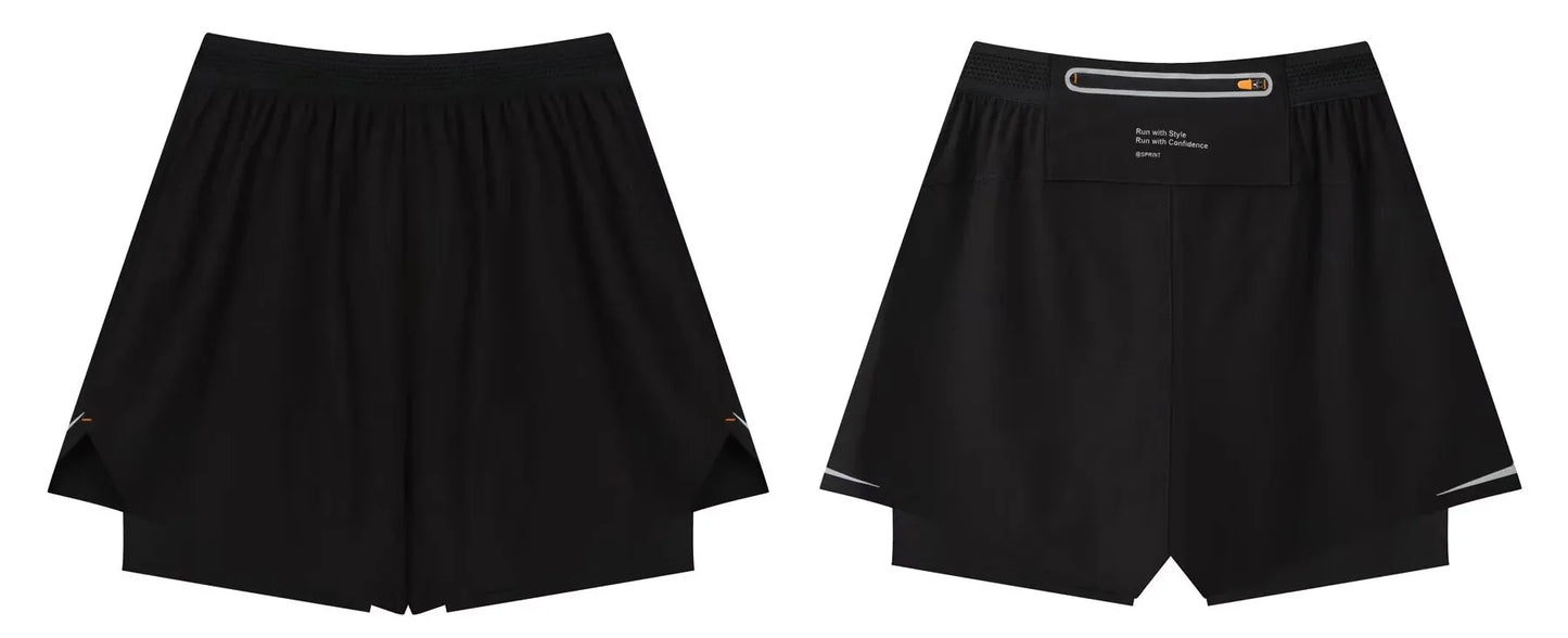 Men Running Shorts Gym Marathon Track Sports Shorts 2 In 1 Quick Dry Workout Training Gym Fitness Short Pants Summer Men Shorts