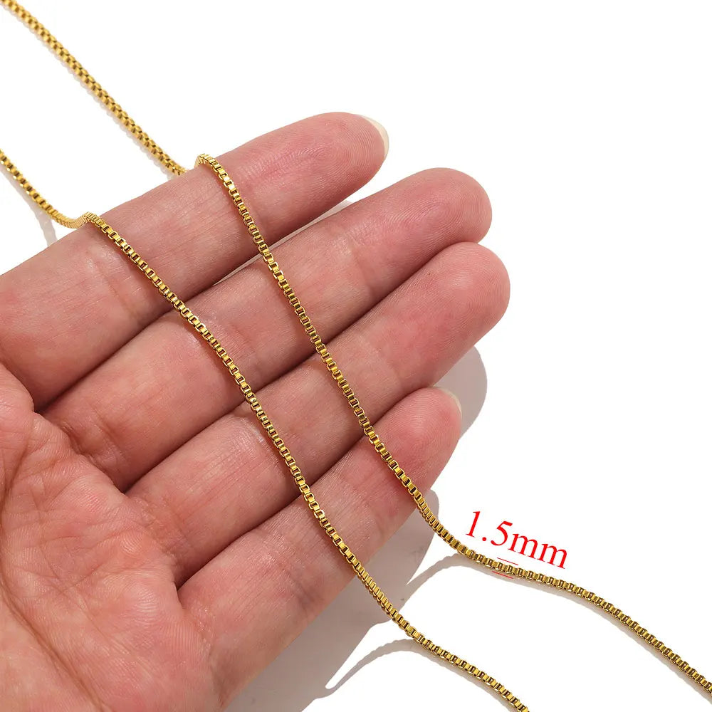 2-meter Lips Beads Chain Stainless Steel Cable Chains for Jewelry Making DIY Necklace Bracelet Accessories Gold Chain Findings