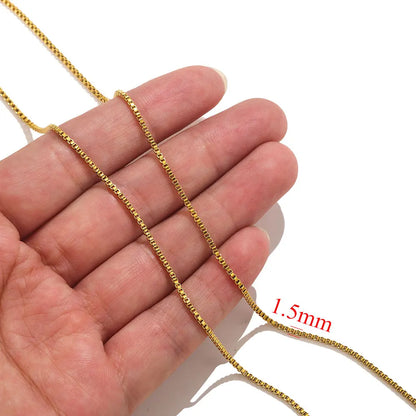 2-meter Lips Beads Chain Stainless Steel Cable Chains for Jewelry Making DIY Necklace Bracelet Accessories Gold Chain Findings