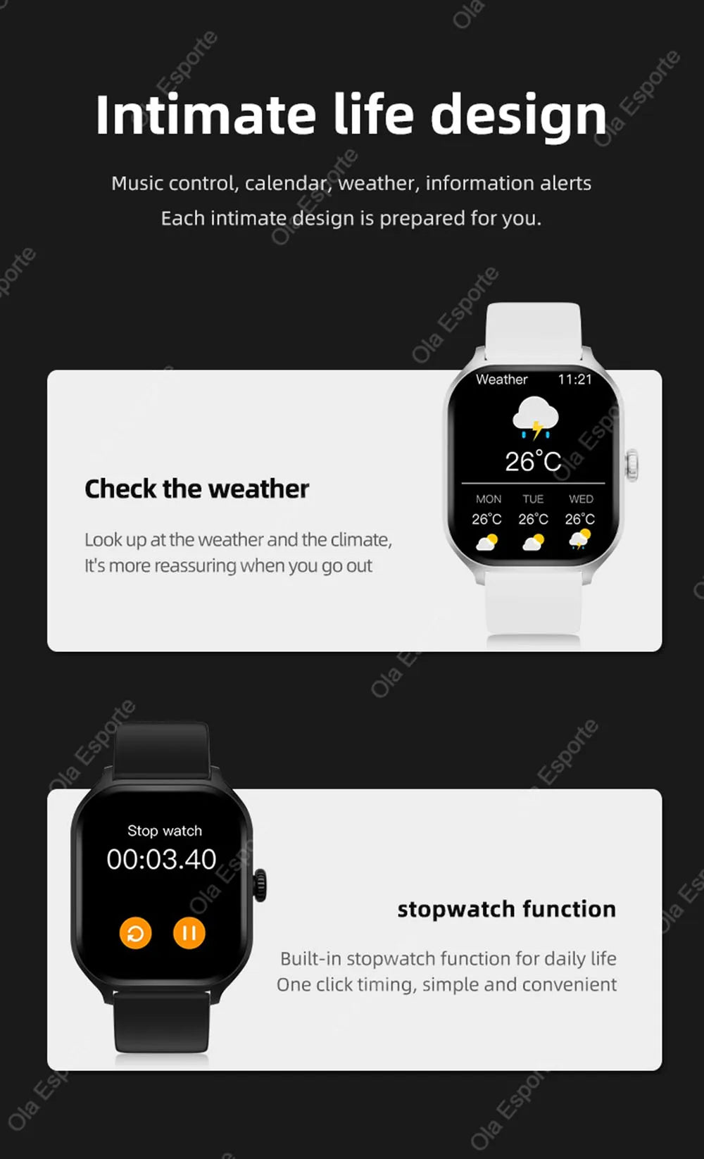 2026 New Smart Watch For Android IOS 2.01Inch Color Screen Bluetooth Call Blood Oxygen/Pressure Monitoring Smart Watch Women Men